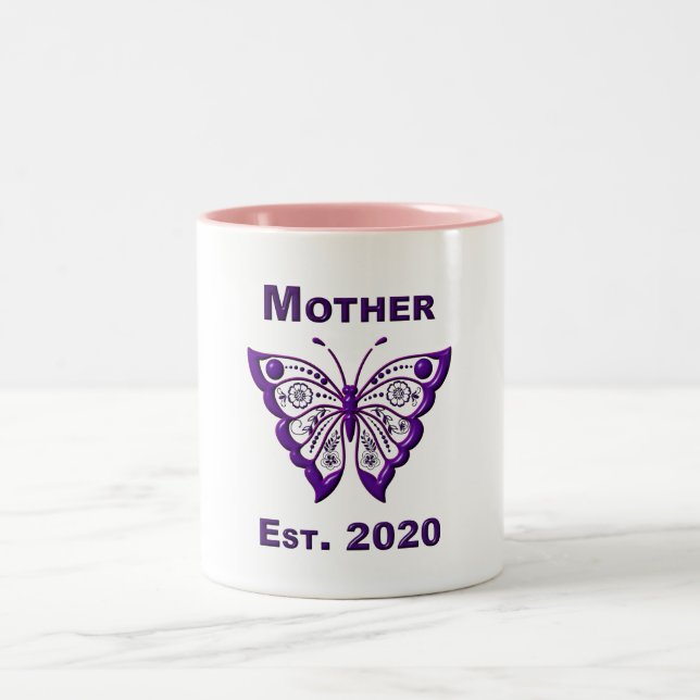 Caneca De Café Em Dois Tons Dia das Mães para a Mãe "Ano 2020" (Centro)