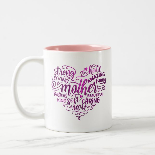 Caneca De Café Em Dois Tons Dia das Mães para Mãe, Mamãe (Esquerda)