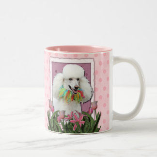 Caneca De Café Em Dois Tons Dia das mães - tulipas cor-de-rosa - caniche -