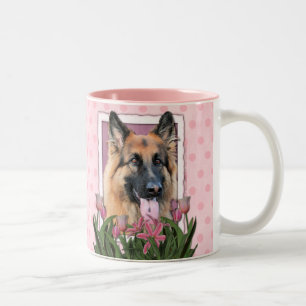 Caneca De Café Em Dois Tons Dia das mães - tulipas cor-de-rosa - possibilidad