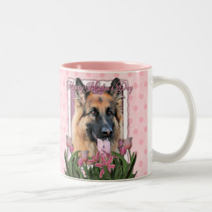 Caneca De Café Em Dois Tons Dia das mães - tulipas cor-de-rosa - possibilidade