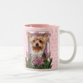 Caneca De Café Em Dois Tons Dia das mães - tulipas cor-de-rosa - yorkshire