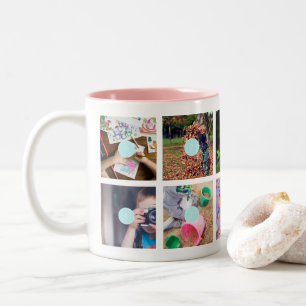 Caneca De Café Em Dois Tons Dia de as mães 10 Fotografias Collage Mug