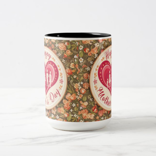 Caneca De Café Em Dois Tons Dia de as mães alarmante (Centro)