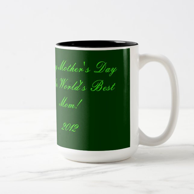 Caneca De Café Em Dois Tons Dia de as mães de Amaryllis Verde (Direita)