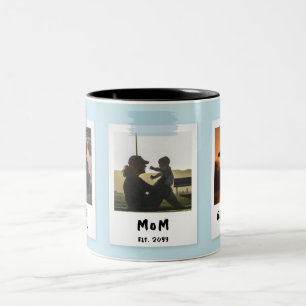 Caneca De Café Em Dois Tons Dia de as mães de Estilo de Instantâneo Personaliz