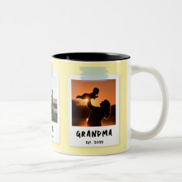 Caneca De Café Em Dois Tons Dia de as mães de Estilo de Instantâneo Personaliz