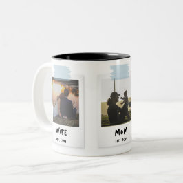 Caneca De Café Em Dois Tons Dia de as mães de Estilo de Instantâneo Personaliz