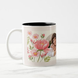 Caneca De Café Em Dois Tons "Dia de as mães Elegante De Aquarela - Uma Linda