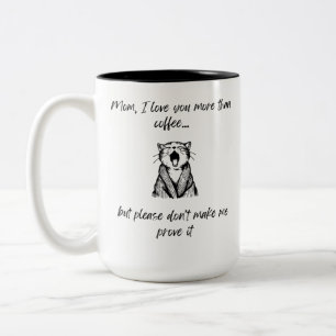 Caneca De Café Em Dois Tons Dia de as mães Engraçado