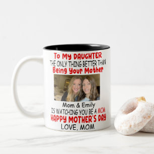 Caneca De Café Em Dois Tons Dia de as mães Engraçado Presente Para Filha Da Mã