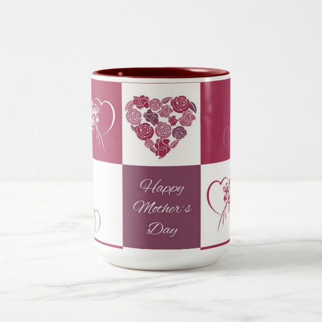 Caneca De Café Em Dois Tons Dia de as mães Feliz (Centro)