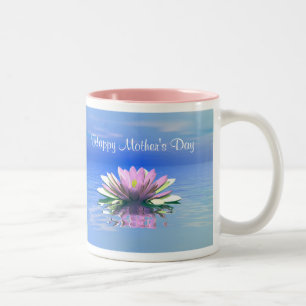 Caneca De Café Em Dois Tons Dia de as mães Lily De Água Rosa