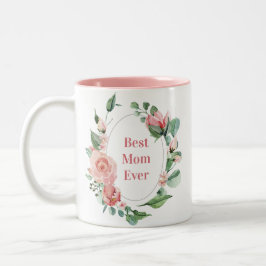 Caneca De Café Em Dois Tons Dia de as mães Melhor Mãe Já Bonito Foto Floral