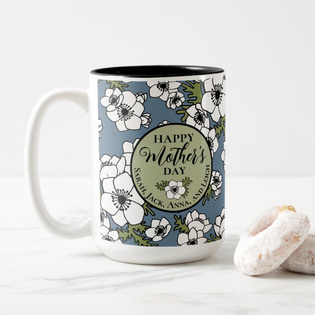 Caneca De Café Em Dois Tons Dia de as mães Personalizado (Com Donut)