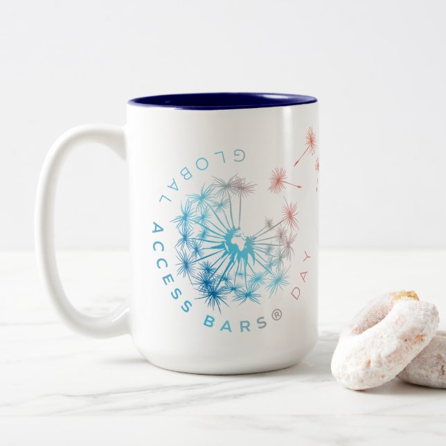 Caneca De Café Em Dois Tons Dia de Bares de Acesso Global (Com Donut)
