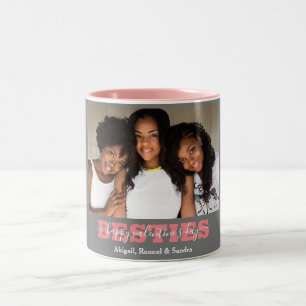 Caneca De Café Em Dois Tons Dia de Bestie dos Melhores Amigos da Elegante