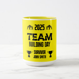 Caneca De Café Em Dois Tons Dia de Construção da Equipe Corporativa