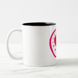Caneca De Café Em Dois Tons Dia de os namorados - Coração Cor-de-Rosa Moderna,