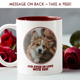 Caneca De Café Em Dois Tons Dia de os namorados de Foto Cão Pet Lover Mensagem