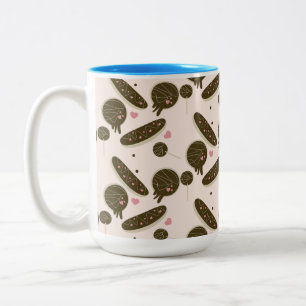 Caneca De Café Em Dois Tons  Dia de os namorados de Pop de Bolo do Eclair Rosq