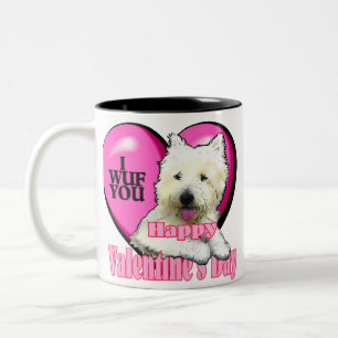 Caneca De Café Em Dois Tons Dia de os namorados de Terrier Branco de West High