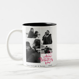 Caneca De Café Em Dois Tons Dia de os namorados de Tipografia Romântica casal