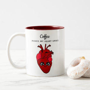 Caneca De Café Em Dois Tons Dia de os namorados Engraçado Vermelho Kawaii de D