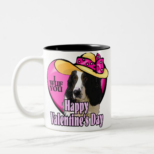 Caneca De Café Em Dois Tons Dia de os namorados Inglês Springer Spaniel (Esquerda)