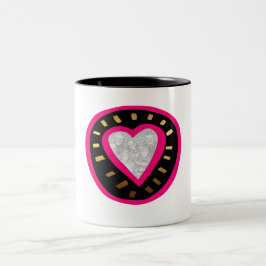 Caneca De Café Em Dois Tons Dia de os namorados Moderno do Coração