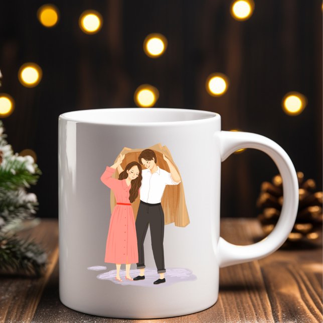 Caneca De Café Em Dois Tons Dia de os namorados para Casal (Criador carregado)
