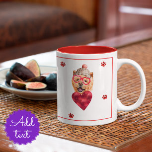 Caneca De Café Em Dois Tons Dia de os namorados-Presente--De-Vaca-Coração