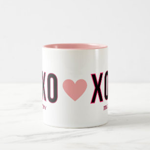 Caneca De Café Em Dois Tons Dia de os namorados Simples Xoxo Workout Cut