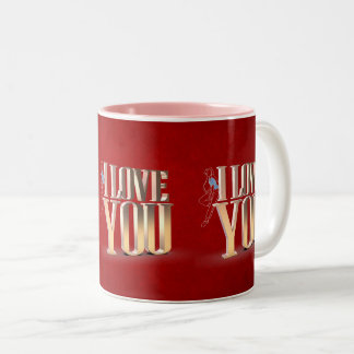Caneca De Café Em Dois Tons Dia de os namorados Vermelho 3D Eu Te Amo