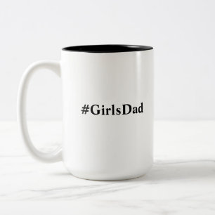 Caneca De Café Em Dois Tons Dia de os pais de basquete #GirlsDad