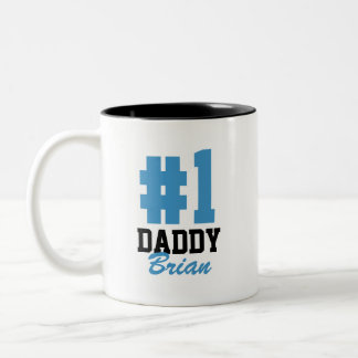 Caneca De Café Em Dois Tons Dia de os pais de Nome Personalizado do Pai Número