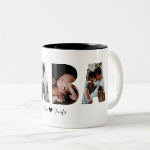 Caneca De Café Em Dois Tons Dia de os pais de Presente para Colagem de Fotos B