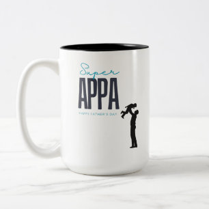 Caneca De Café Em Dois Tons dia de os pais feliz super Appa