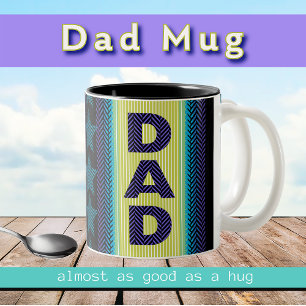 Caneca De Café Em Dois Tons Dia de os pais Pai verde azul-roxo preto