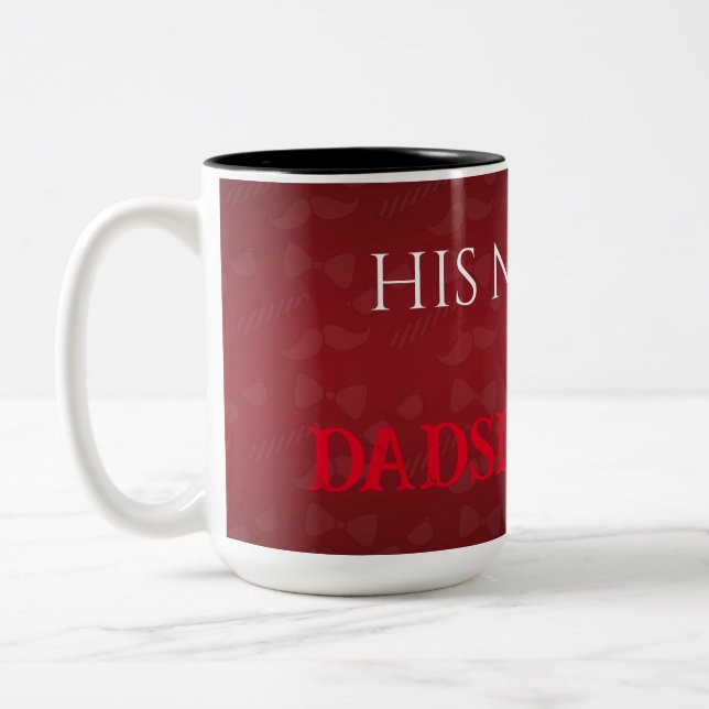 Caneca De Café Em Dois Tons Dia de os pais Personalizado Dadspiration Mug (Esquerda)