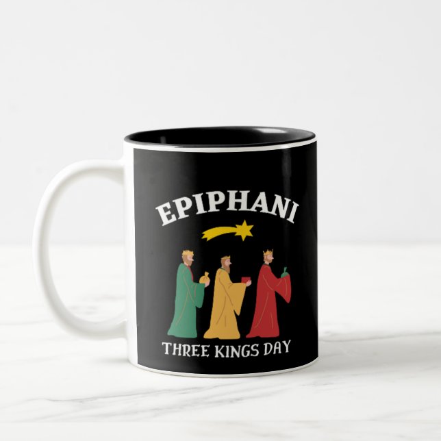Caneca De Café Em Dois Tons Dia de Reis Magos da Epifania (Esquerda)