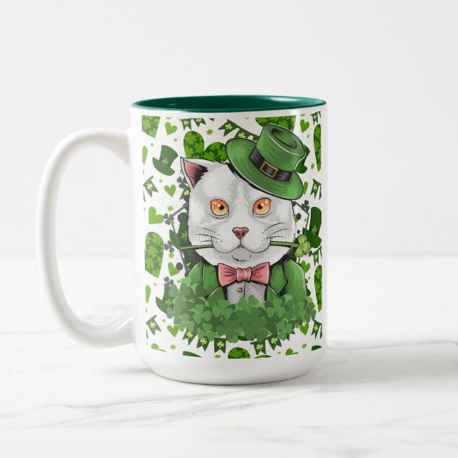 CANECA DE CAFÉ EM DOIS TONS DIA DE SÃO PATRÍCIO  (Esquerda)