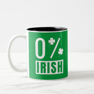 Caneca De Café Em Dois Tons Dia de São Patrício 0% Irish Four Leaf Clover