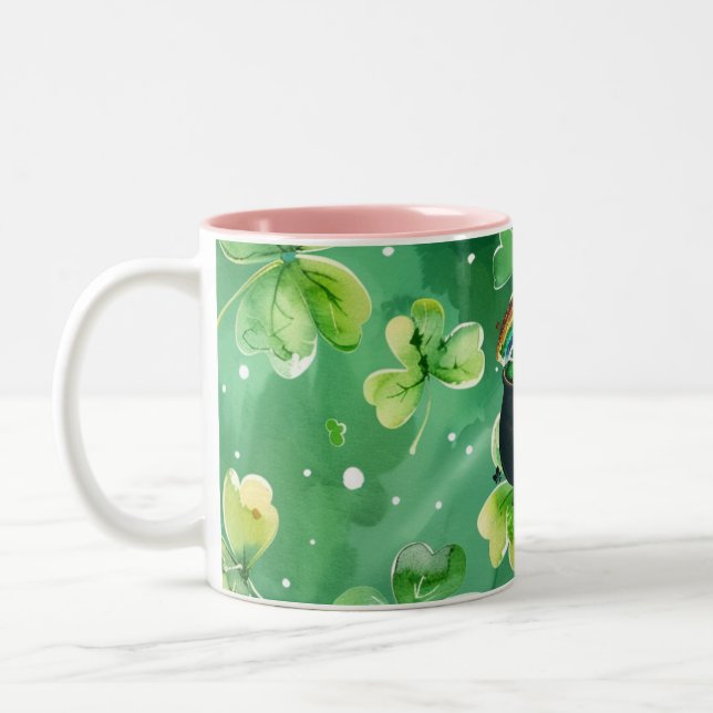 Caneca De Café Em Dois Tons Dia de São Patrício verde (Esquerda)