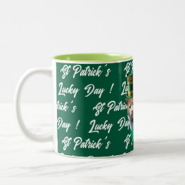 Caneca De Café Em Dois Tons Dia de Sorte do São Patrício Chapéu de Leprechaun