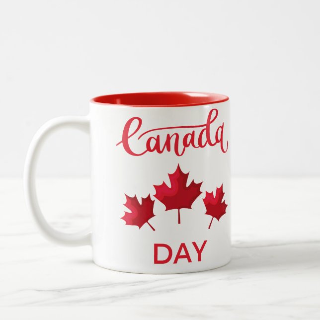 Caneca De Café Em Dois Tons Dia do Canadá (Esquerda)