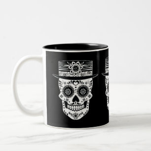 Caneca De Café Em Dois Tons Dia do Crânio do Açúcar Morto