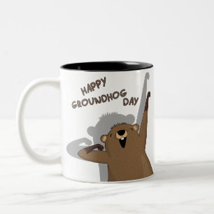 Caneca De Café Em Dois Tons Dia do Groundhog