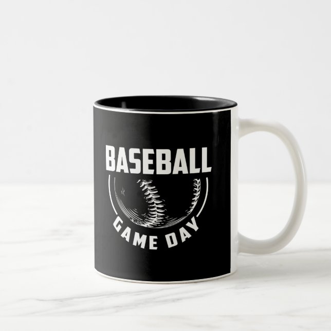 Caneca De Café Em Dois Tons Dia do Jogo Baseball (Direita)