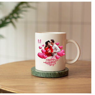 Caneca De Café Em Dois Tons dia do namorados moderno rosa